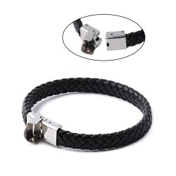 1 Stainless Steel Leather Cord Clasps 25x14 mm  (Ø 10x3 mm)