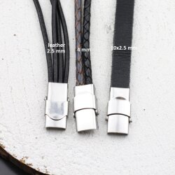 1 Stainless Steel Leather Cord Clasps 25x14 mm  (Ø...