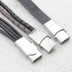1 Stainless Steel Leather Cord Clasps 26x14 mm  (Ø 11x3 mm)