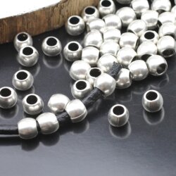 10 Metal Beads 8 mm (Ø 4 mm)