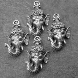 1 Elephant Ganesha Charms 38x24 mm (Ø 2 mm)