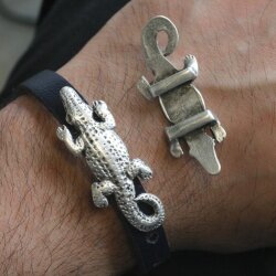 5 altsilber Schiebeperlen Krokodil, DIY Kette Anhänger, Ringe, Armband