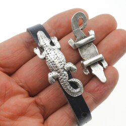 5 altsilber Schiebeperlen Krokodil, DIY Kette Anhänger, Ringe, Armband