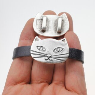 1 Katzen Schiebeperlen 38x25 mm ( 11x3 mm)