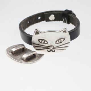 1 Katzen Schiebeperlen 38x25 mm ( 11x3 mm)