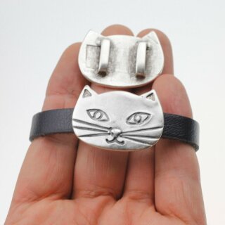 1 Katzen Schiebeperlen 38x25 mm ( 11x3 mm)