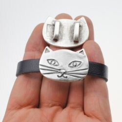 1 Katzen Schiebeperlen 38x25 mm ( 11x3 mm)