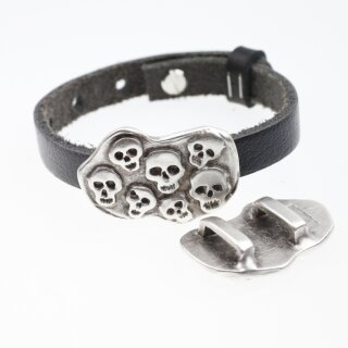 1 Skull Slider Bead 38x27 mm (Ø 11x3 mm)