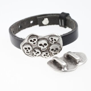 1 Totenkopf Schiebeperlen 38x27 mm ( 11x3 mm)