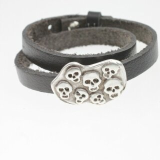 1 Totenkopf Schiebeperlen 38x27 mm ( 11x3 mm)