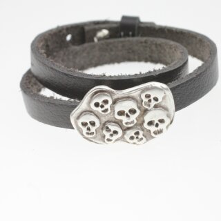 1 Totenkopf Schiebeperlen 38x27 mm ( 11x3 mm)