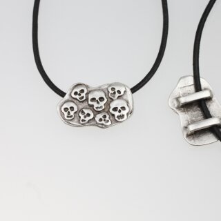 1 Totenkopf Schiebeperlen 38x27 mm ( 11x3 mm)