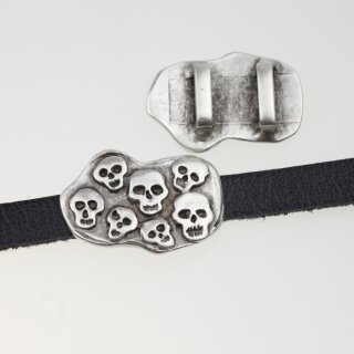 1 Totenkopf Schiebeperlen 38x27 mm ( 11x3 mm)