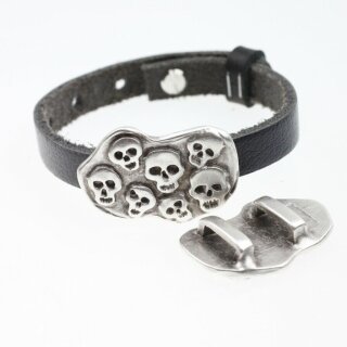 1 Totenkopf Schiebeperlen 38x27 mm ( 11x3 mm)