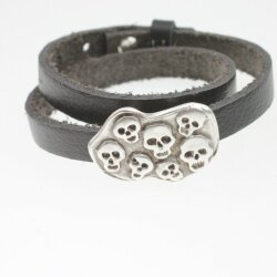 1 Skull Slider Bead 38x27 mm (Ø 11x3 mm)