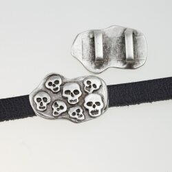 1 Skull Slider Bead 38x27 mm (Ø 11x3 mm)