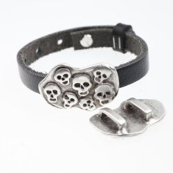 1 Totenkopf Schiebeperlen 38x27 mm ( 11x3 mm)