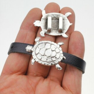 1 Schildkröten Schiebeperlen 42x25 mm (Ø 11x3 mm)