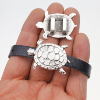 1 Schildkrten Schiebeperlen 42x25 mm ( 11x3 mm)
