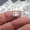 20 Smiling Face Charms, Brass 10 mm (Ø 1 mm)