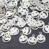 20 Smiley Charms, Messing 10 mm (Ø 1 mm)