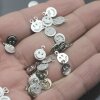 20 Smiley Charms, Messing 8 mm (Ø 1 mm)