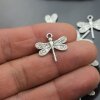 10 Dragonfly Charms, Pendants 24x20 mm (Ø 2 mm)