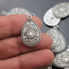 10 Zamak Pendants, Charms 27x17 mm (Ø 2 mm)