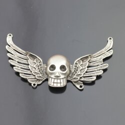 1 Skull Angel Wings Connector Charm 90x37 mm (Ø...