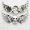 1 Skull Angel Wings Connector Charm 90x37 mm (Ø 1,5 mm)