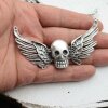 1 Skull Angel Wings Connector Charm 90x37 mm (Ø 1,5 mm)