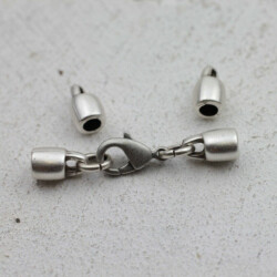20 Bell End Cap Loop Round Leather Cord Clasp 10x6 mm (Ø 3 mm)
