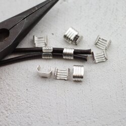 20 Antique Silver Metal Crimp Beads, Jewelry Connectors...