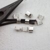 20 Metallperlen Klemmen, Schiebeperlen 6x6 mm (Ø 6 mm)