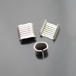 10 Metall Perlen/Klemmen, Schiebeperlen 12x10 mm (Ø 10-6 mm)