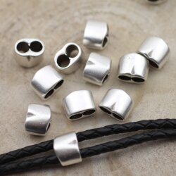 10 Doppelloch Metallperlen 13x9 mm ( 2x5 mm)