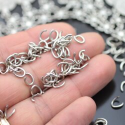 200 Oval Jump Rings 8x6 mm (Ø 1,2 mm) Antique Silver