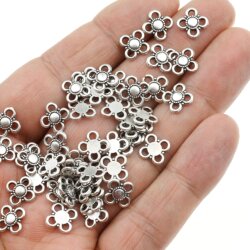 50 Flower Connector Charms Jewelry Accessories 8 mm
