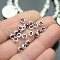 100 Metal Beads 6 mm (Ø 3,5 mm)