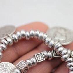 100 Metal Beads 6 mm (Ø 3,5 mm)