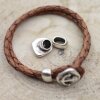 5 Antique Silver Anchor Button Clasps, Leather or Cord Bracelet Clasps