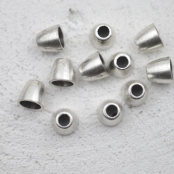 10  Endkappen Metallperlen 9x8 mm (Ø 6x3,5 mm)