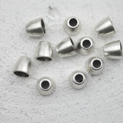 10  Endkappen Metallperlen 9x8 mm (Ø 6x3,5 mm)