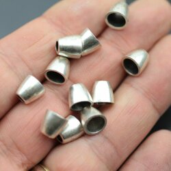 10  Endkappen Metallperlen 9x8 mm (Ø 6x3,5 mm)