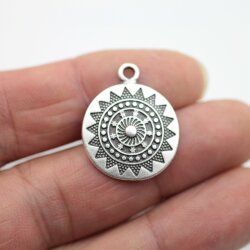 10 Mandala Anhänger 22 mm (Ø 2 mm)