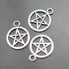 10 Star Pendants Charms 20 mm (Ø 3 mm)