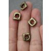 10 Irregular Metal Beads 10x10 mm (Ø 5 mm) Antique Brass