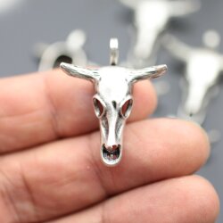 1 Bull Skull Pendant 35x27 mm (Ø 5 mm)