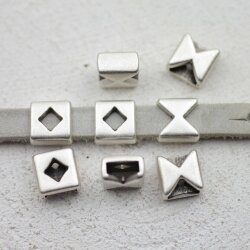 10 Schiebeperlen 11x11 mm (Ø 8x3 mm)