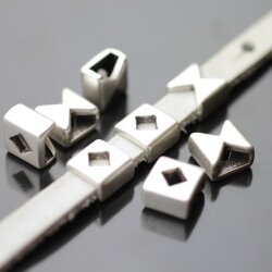 10 Schiebeperlen 11x11 mm ( 8x3 mm)
